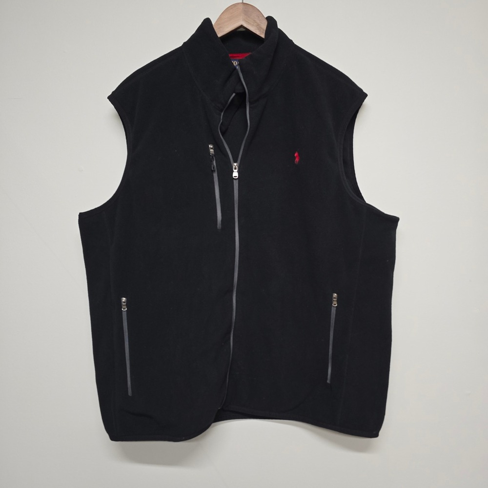 Polo Ralph Lauren Performance Vest Mens XXL Black Fleece Full Zip Gorpcore